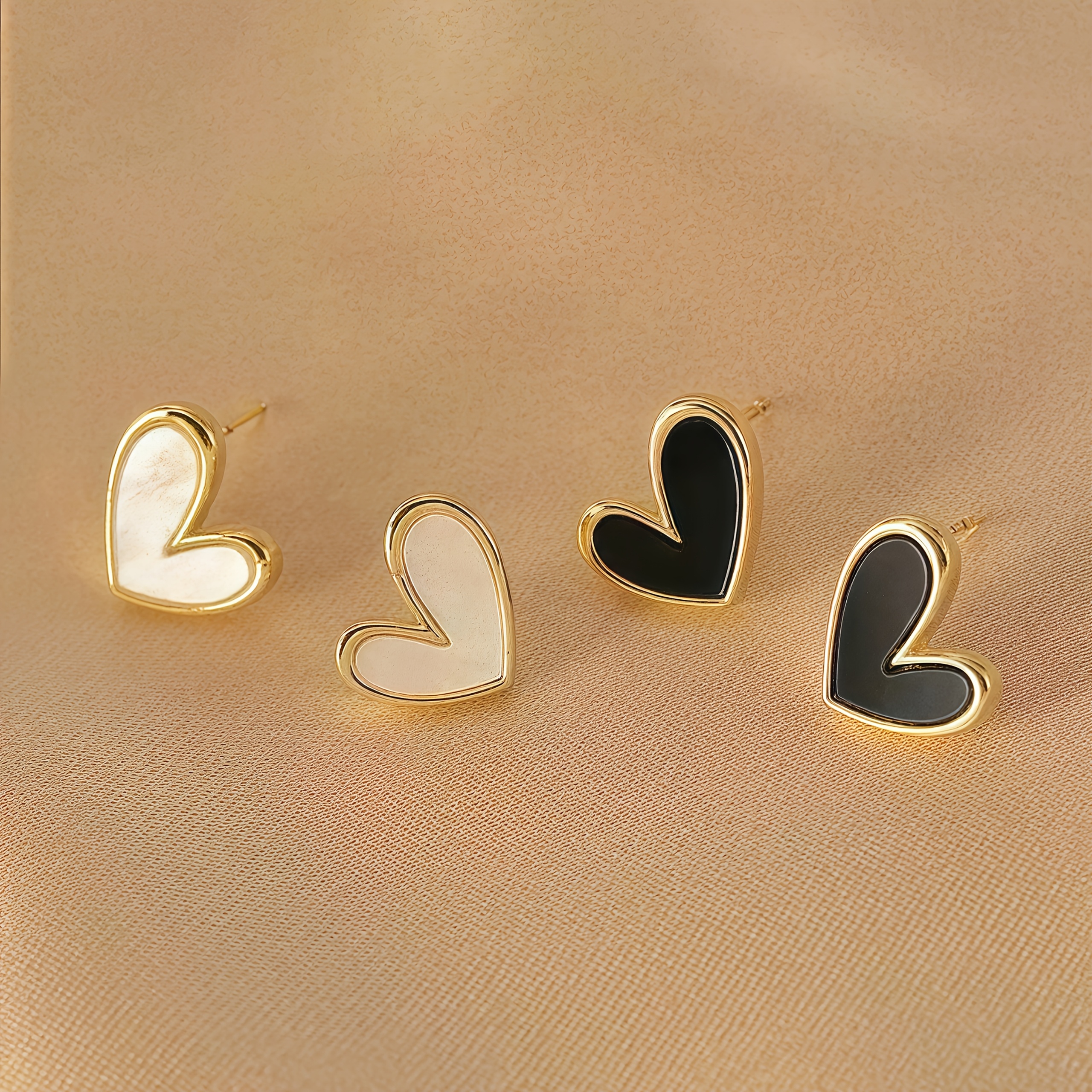 Heart Shaped Stud Earrings - Hypoallergenic Stainless Steel